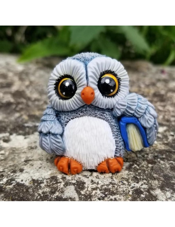 Silicone mold Owl with a Book