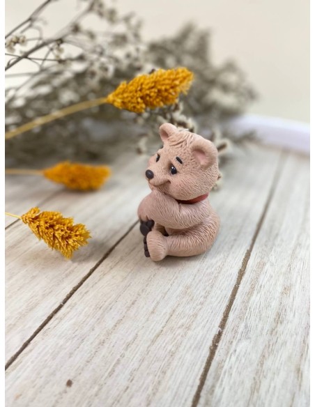 Teddy bear with a bow silicone mold